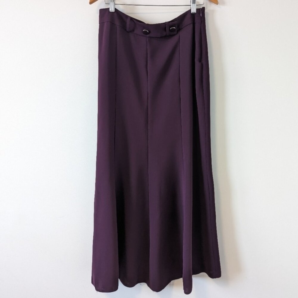 SETRMS Womens Elegant A-line Maxi Skirt Size 42 Deep Purple